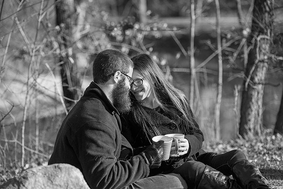 Hot chocolate engagement at Deep river County Park