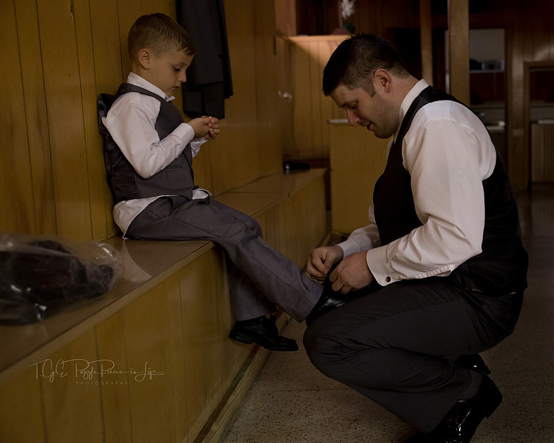 Father and Son Getting Ready on Dad's Wedding Day