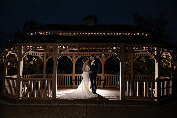 Gazebo Nights/ Night Photography/ Wedding Day/ Partrician Banquet Hall/  Schererville, Indiana/ Northwest Indiana Wedding Photographer
