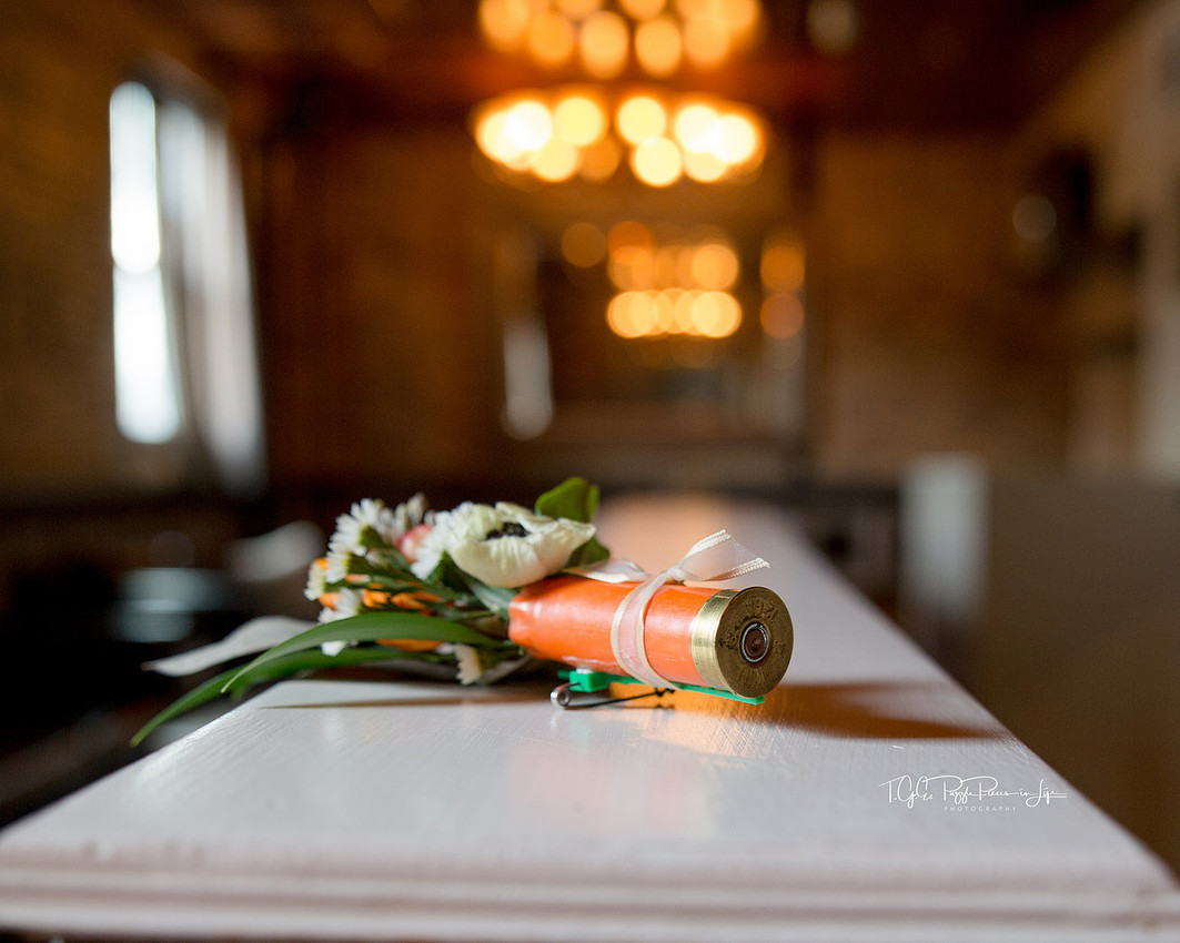 Shotgun Shell boutonniere/ Wedding Photographer/ Laporte, In/ The Allure