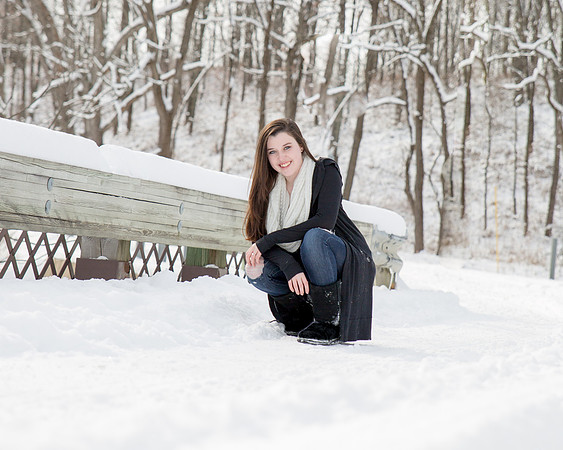 Winter fun/ Senior/ Conrad Bridge, Newton County/ Northwest Indiana Photographer