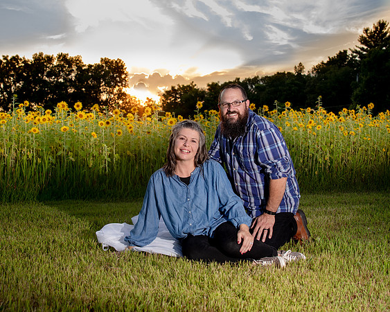 Sunset in the Sun Flowers/Couple Session/ Lake Village, Indiana/ Northwest Indiana Photographer