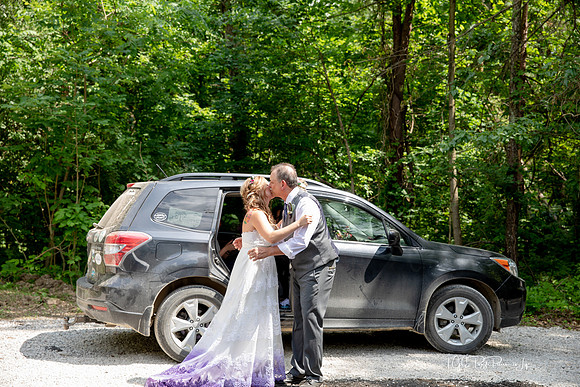 Brides Dad Helps Her Out of the Car/ Northwest Indiana Wedding Photographer/ Linton, Indiana