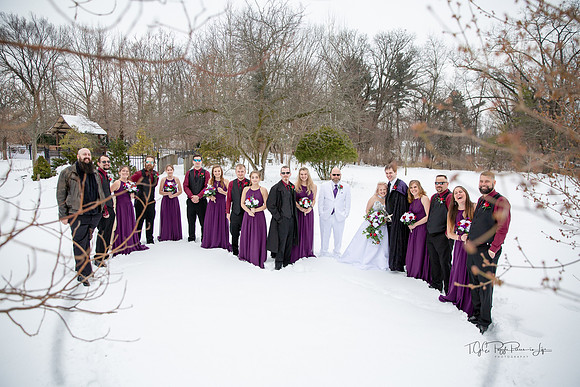 Hearts in The Snow/ Bridal Party/ Ogden Gardens, Valparaiso, In/ Wedding Photographer
